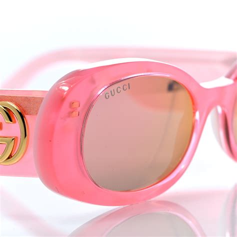 gucci pink oval sunglasses|zonnebril gucci dames.